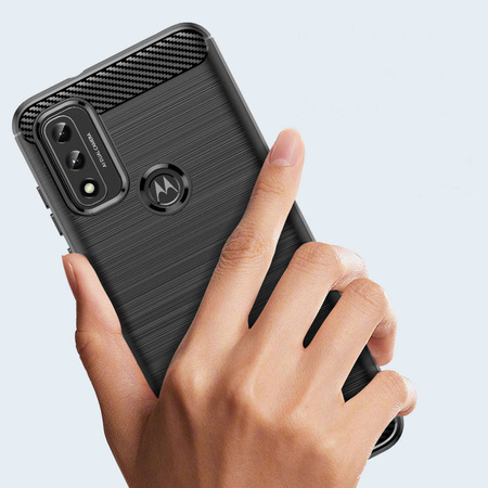 Carbon Case Flexible Schutzhülle Motorola Moto G Play 2022 schwarz