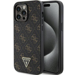 Original Handyhülle APPLE IPHONE 15 PRO Guess Hardcase 4G Triangle Metal Logo (GUHCP15LPG4GPK) schwarz