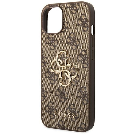 Guess 4G Big Metal Logo - Etui iPhone 14 (brązowy)