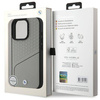 Original Handyhülle IPHONE 16 PRO MAX BMW Hardcase Signature Leather Textured & Line MagSafe (BMHMP16X23RDCLG) grau