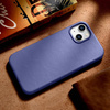 iCarer Case Leather genuine leather case cover for iPhone 14 Plus light purple (MagSafe compatible)