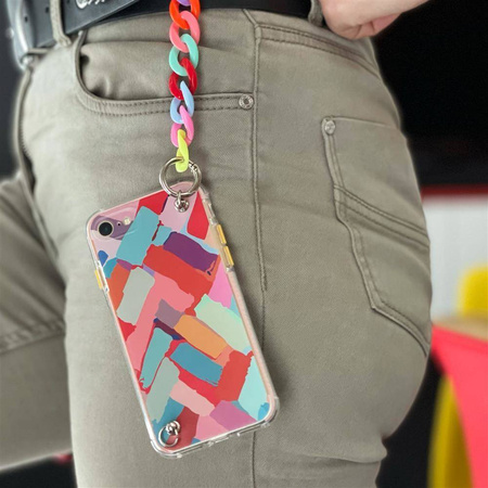 Color Chain Case żelowe elastyczne etui z łańcuchem łańcuszkiem zawieszką do iPhone 13 Pro wielokolorowy (1)