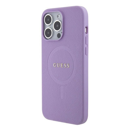 Guess GUHMP15XPSAHMCU iPhone 15 Pro Max 6.7&quot; purple/purple hardcase Saffiano MagSafe