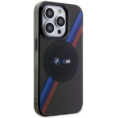 Hülle BMW BMHMP14LHDTK iPhone 14 Pro 6.1&quot; grau/grau Tricolor Stripes MagSafe