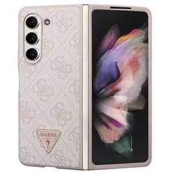 Original Case SAMSUNG GALAXY Z FOLD 5 Guess Hardcase Leather 4G Triangle Strass (GUHCZFD5P4TDPP) pink