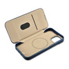 iCarer CE Oil Wax Premium Leather Folio Case Leather Case for iPhone 14 Flip Magnetic MagSafe Blue (AKI14220705-BU)