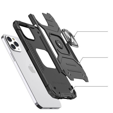 Wozinsky Ring Armor pancerne hybrydowe etui pokrowiec + magnetyczny uchwyt iPhone 13 Pro różowy