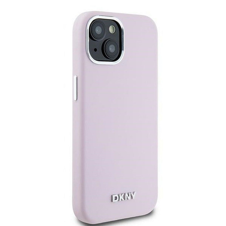 DKNY DKHMP15SSMCHLP iPhone 15 / 14 / 13 6.1" różowy/pink hardcase Liquid Silicone Small Metal Logo MagSafe