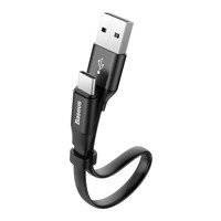 Baseus Nimble płaski kabel przewód USB / USB-C z uchwytem 2A 0,23M czarny (CATMBJ-01)