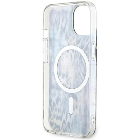 Guess GUHMP14SHLEOPWB iPhone 14 6.1&quot; Blau/Blau Hardcase Leopard MagSafe