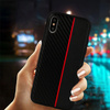 MOTO CARBON Case do Samsung Galaxy A6 Plus 2018 Czarny z czerwonym paskiem