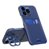 Leder Stand Case für Samsung Galaxy S23 Ultra Cover Kartenetui mit Ständer blau