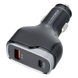 Ładowarka samochodowa USB QC 3.0 18W + Typ C PD 65W CC53-1A1C (Total 83W)