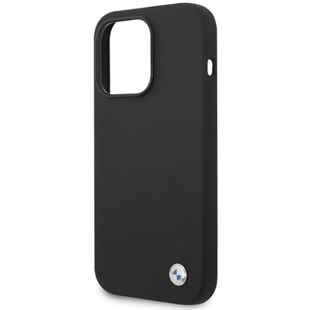 BMW Silikon-Metall-Logo-Hülle für iPhone 15 Pro – Schwarz