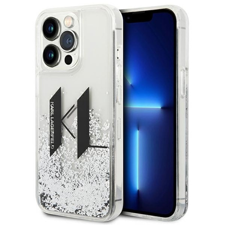 Karl Lagerfeld KLHCP14LLBKLCS iPhone 14 Pro 6,1" srebrny/silver hardcase Liquid Glitter Big KL