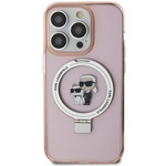 Original Case IPHONE 11 / XR Karl Lagerfeld Hardcase Ring Stand Karl&Choupettte MagSafe (KLHMN61HMRSKCP) pink