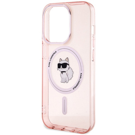 Karl Lagerfeld IML Choupette MagSafe Hülle für iPhone 15 Pro – Rosa