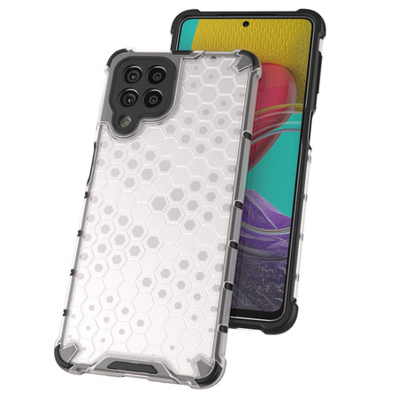 Honeycomb case armored cover with a gel frame for Samsung Galaxy M53 5G black