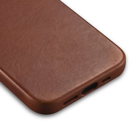 iCarer Case Leather genuine leather case for iPhone 14 Plus braun (WMI14220703-RB) (MagSafe compatible)