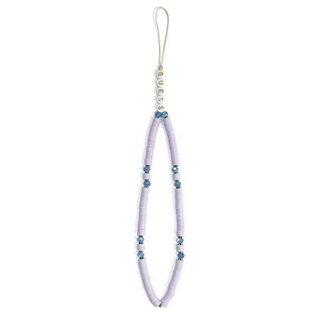 Guess zawieszka GUSTPEARU Phone Strap lilak/lilac Heishi Beads