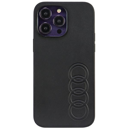 Audi Kunstleder iPhone 14 Pro Max 6,7&quot; schwarz/schwarz Hardcase AU-TPUPPCIP14PM-TT/D1-BK