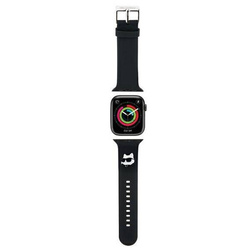 Strap for APPLE WATCH 4 / 5 / 6 / 7 / 8 / SE (38 / 40 / 41 MM) Karl Lagerfeld Strap 3D Rubber Choupette Head (KLAWMSLCNK) black