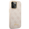 Original Case IPHONE 14 PRO Guess Hard Case 4G Vintage Gold Logo (GUHCP14LHG4SHP) pink