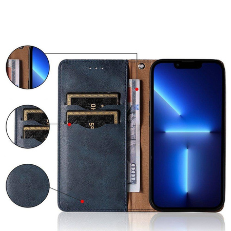 Magnetband-Hülle für Xiaomi Redmi Note 11 Pro Pouch Wallet + Mini-Lanyard-Anhänger Blau