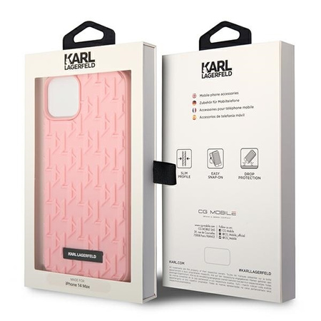 Karl Lagerfeld Monogram 3D Pattern - Etui iPhone 14 Plus (różowy)