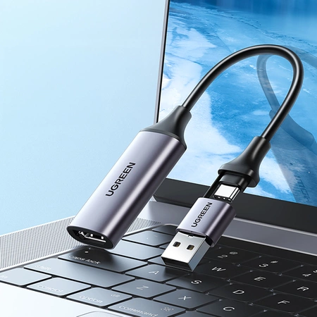 Ugreen CM489 40189 HDMI-Adapter (weiblich) – USB-A / USB-C (männlich) – Grau