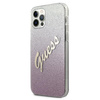 Oryginalne Etui IPHONE 12 / 12 PRO 6,1" Guess Hardcase Glitter Gradient Script GUHCP12MPCUGLSPI różowe