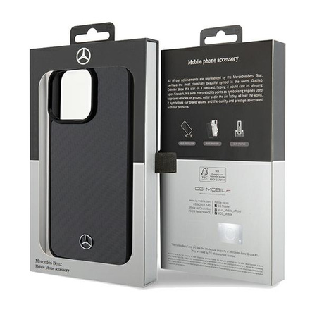 Oryginalne Etui MERCEDES hardcase Carbon Fiber Dynamic MEHCP15XRCABK do Iphone 15 Pro Max Czarny