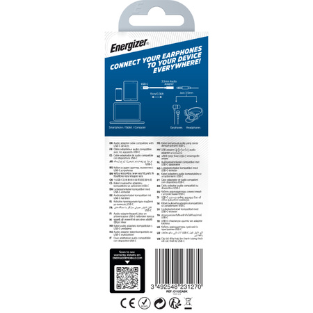 Energizer Ultimate - Adapter audio USB-C do jack 3,5 mm 11 cm (Czarny)