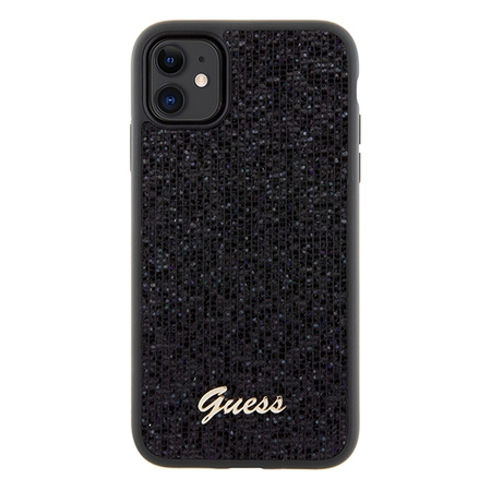 Guess nakładka do iPhone 11 GUHCN61PMSDGSK HC PU DISCO SCRIPT METAL czarna