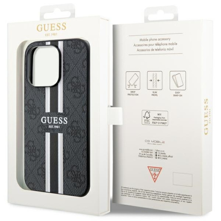 Guess GUHMP14LP4RPSK iPhone 14 Pro 6.1" black/black hardcase 4G Printed Stripes MagSafe