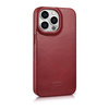 iCarer CE Oil Wax Premium Leather Folio Case Leather Case for iPhone 14 Pro Flip Magnetic MagSafe Red (AKI14220706-RD)