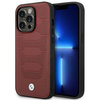 Original Case IPHONE 14 PRO BMW Leather Seats Pattern MagSafe MagSafe (BMHMP14L22RPSR) burgundy