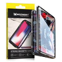 Wozinsky Full Magnetic Case magnetyczne etui 360 pokrowiec na przód i tył z wbudowanym szkłem Samsung Galaxy A72 4G czarno-przezroczysty