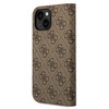 Guess 4G Metal Camera Outline Booktype Case - Etui iPhone 14 (brązowy)