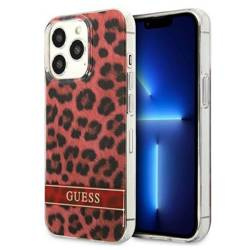 Schutzhülle IPHONE 13 PRO Guess Hardcase Leopard (GUHCP13LHSLEOR) rot