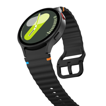 Pasek Tech-Protect Silicone Sport na Samsung Galaxy Watch 4 / 5 / 5 Pro / 6 / 7 / FE - czarny