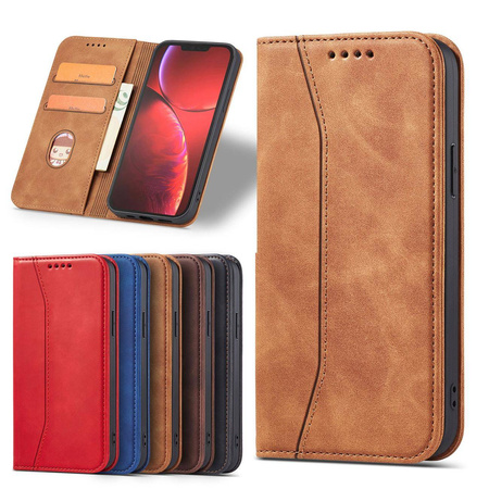 Magnet Fancy Case Case for iPhone 13 Pro Max Pouch Card Wallet Card Holder Brown