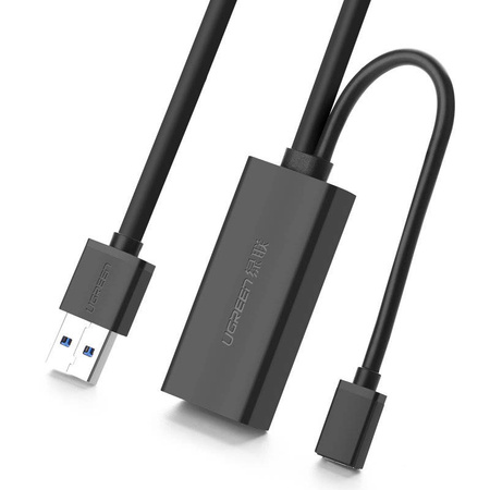 Ugreen aktywny kabel przedłużacz USB 3.2 Gen 1 (USB 3.0, USB 3.1 Gen 1) 10m czarny (US175)