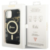 Guess GUHMP14SHTMRSK iPhone 14 6.1&quot; black/black hardcase Golden Marble MagSafe