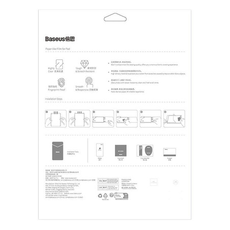 Protective Film IPAD PRO 12.9 2020 / 2021 / 2022 Baseus Paperfeel Clear