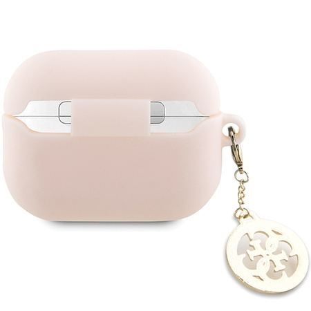 Guess GUAP23DSLGHDP AirPods Pro 2 Hülle rosa/rosa 3D Gummi 4G Diamant Charm