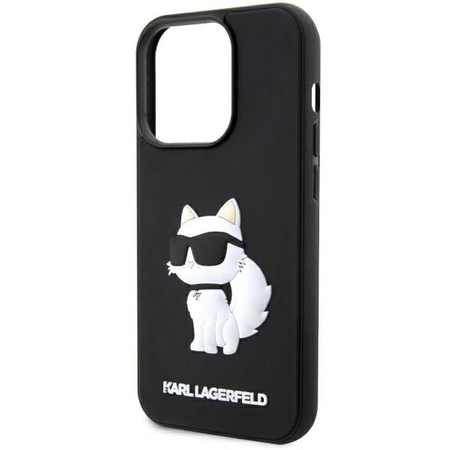 Karl Lagerfeld KLHCP14L3DRKHNK iPhone 14 Pro 6.1" schwarz/schwarz Hardcase Rubber Choupette 3D