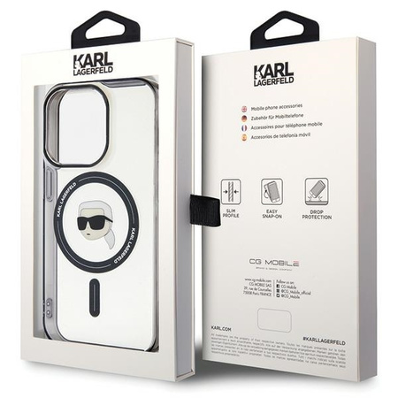 Karl Lagerfeld KLHMP15XHKHNOTK iPhone 15 Pro Max 6.7&quot; transparent hardcase IML Karl`s Head MagSafe