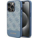 Original Handyhülle APPLE IPHONE 15 PRO Guess Hardcase 4G Stripe Collection (GUHCP15LG4GLBL) blau