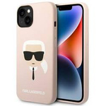 Original Case IPHONE 14 PLUS Karl Lagerfeld Hardcase Silicone Karl`s Head Magsafe light pink